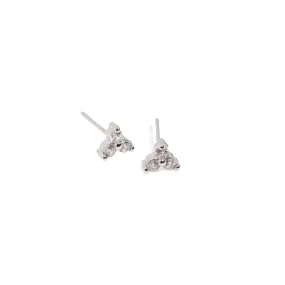 TRI ZIRCONIA BASIC SILVER STUDS