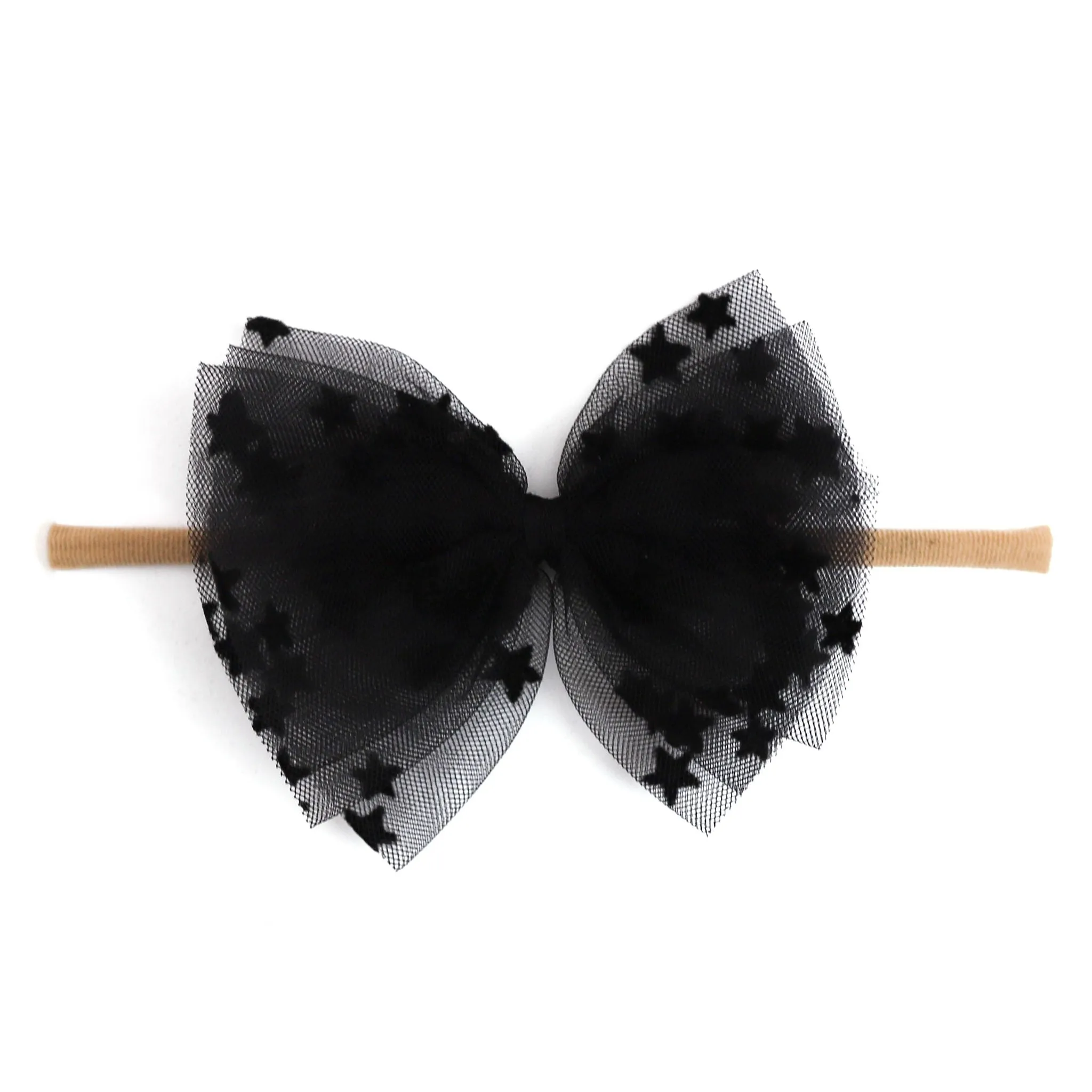 Tutu Baby Bow - Sheer Black Stars