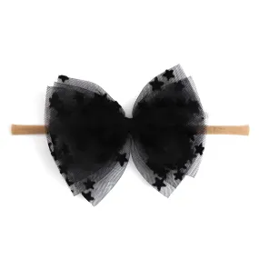 Tutu Baby Bow - Sheer Black Stars