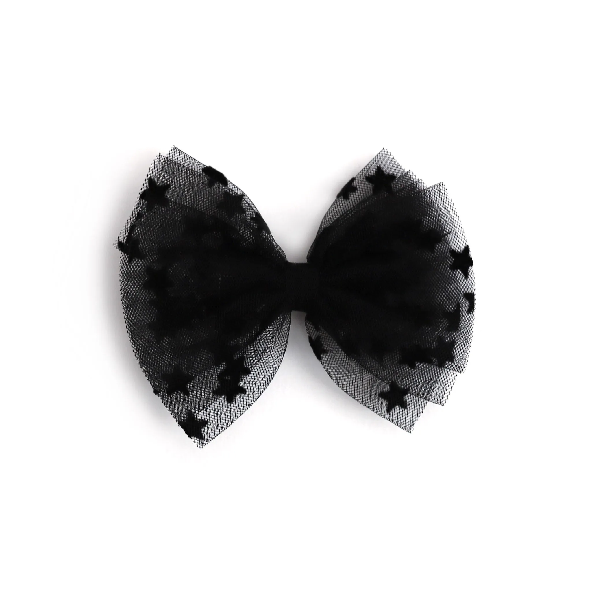 Tutu Bow Clip - Sheer Black Stars