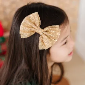 Tutu Bow Clip - Sparkly Gold