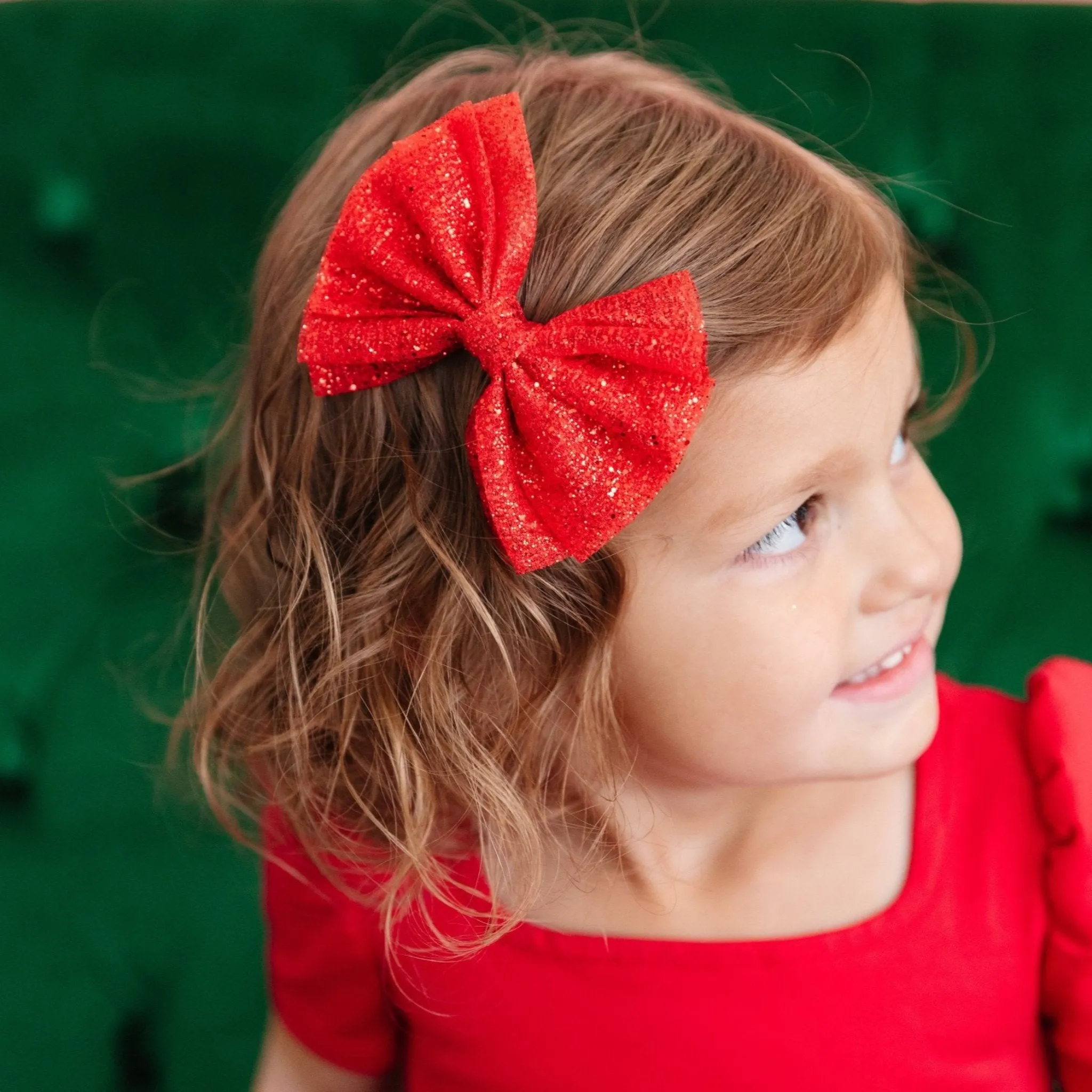 Tutu Bow Clip - Sparkly Red