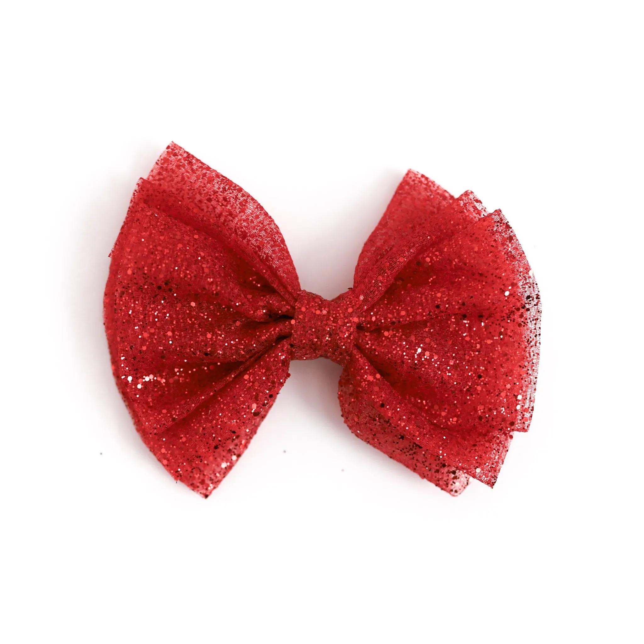 Tutu Bow Clip - Sparkly Red