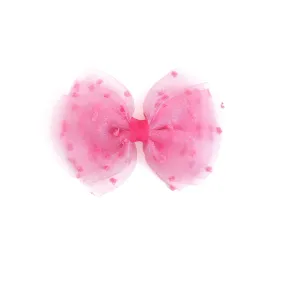 Tutu Bow Clip - Taffy Sheer Dot