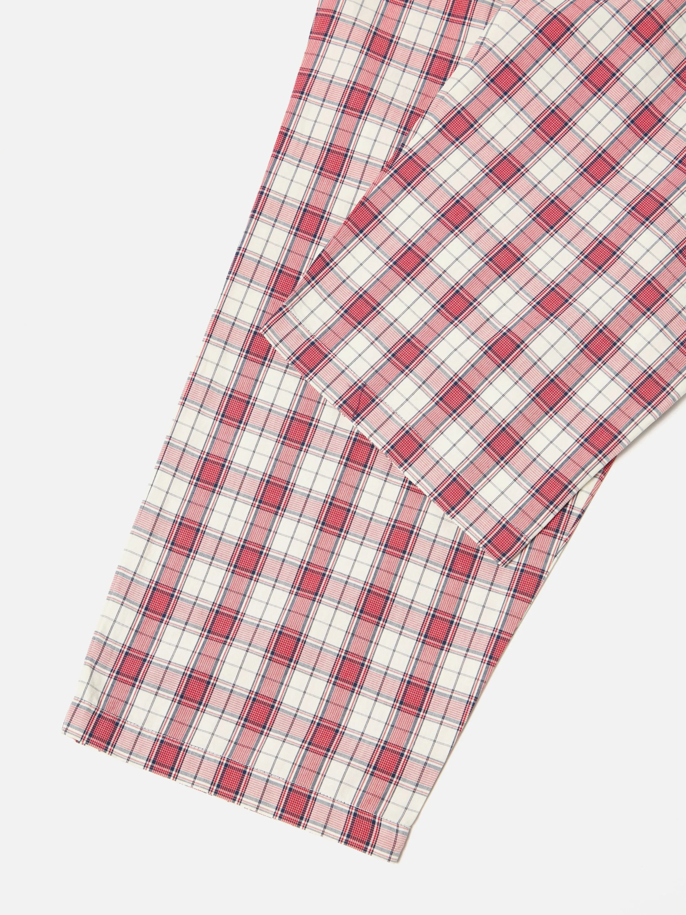 Universal Works Pyjama in Red Cotton Check