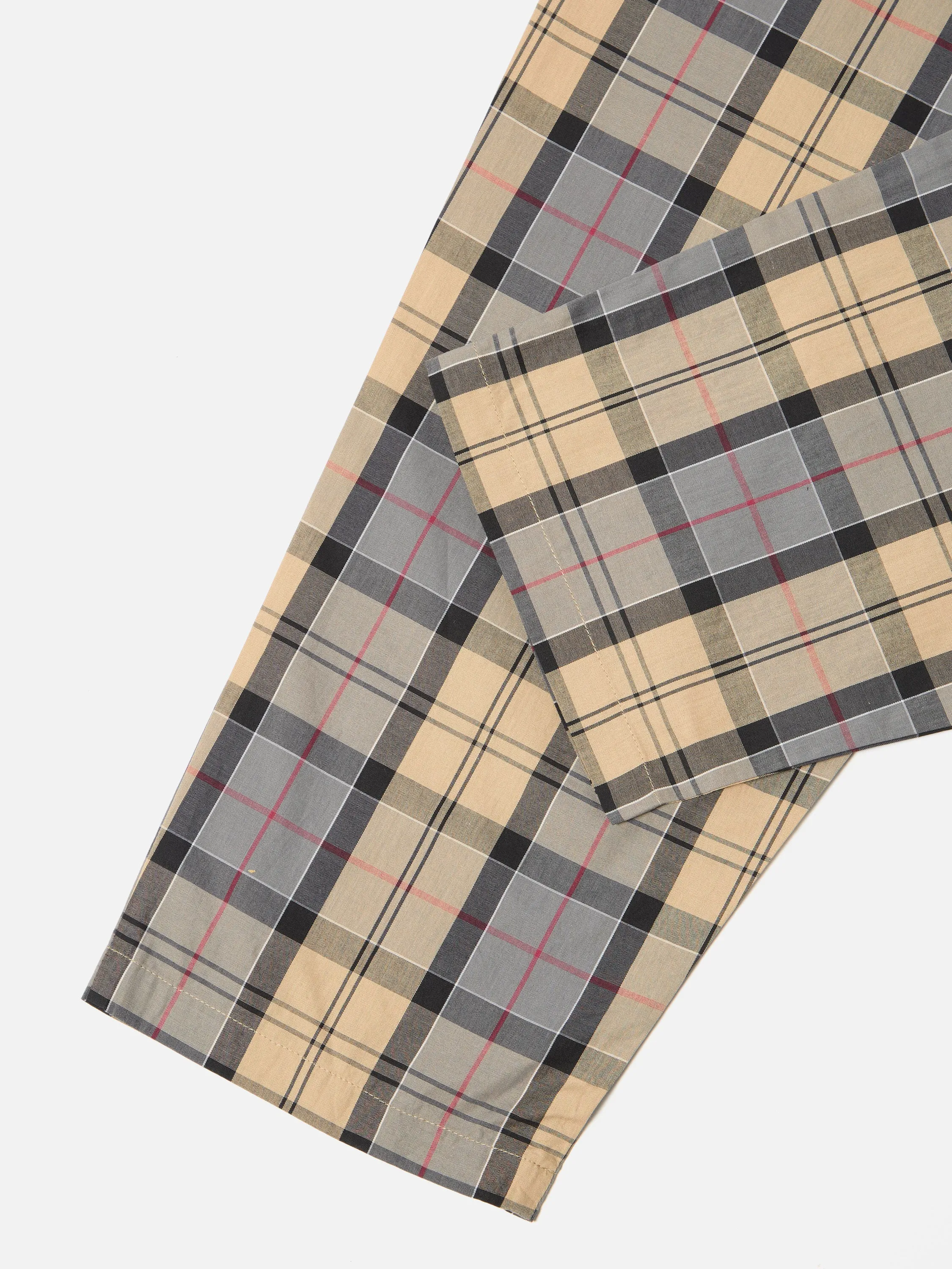 Universal Works Pyjama in Sand Tartan Check