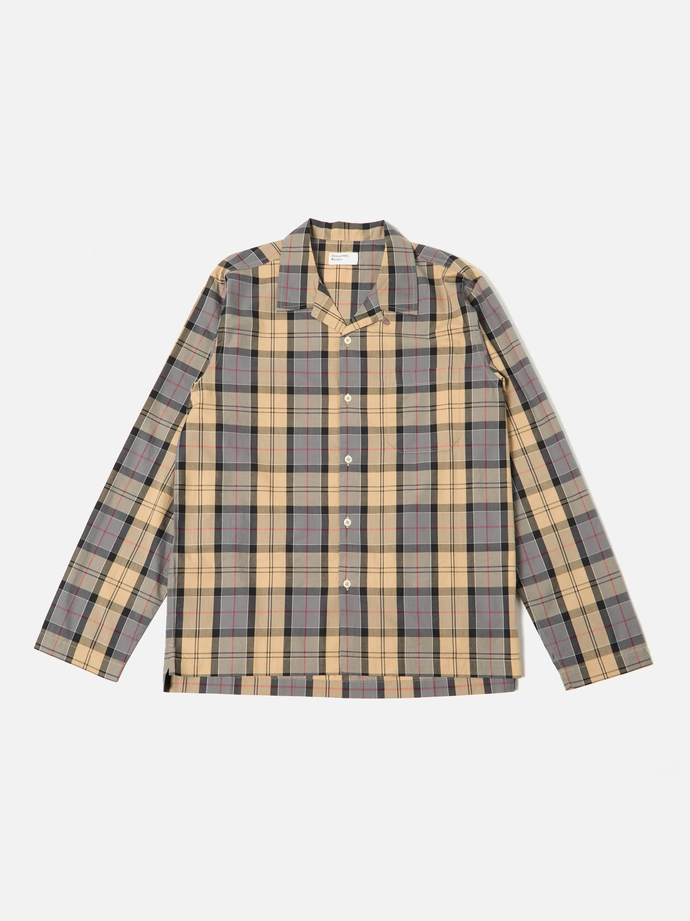 Universal Works Pyjama Set in Sand Tartan Check