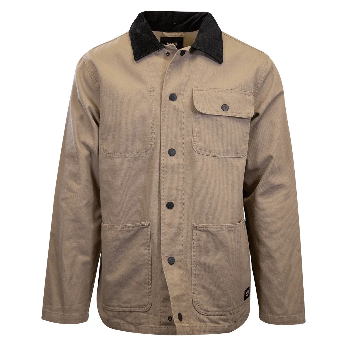 VANS Men's Military Khaki Drill Chore Snap On Button Coat (S01)