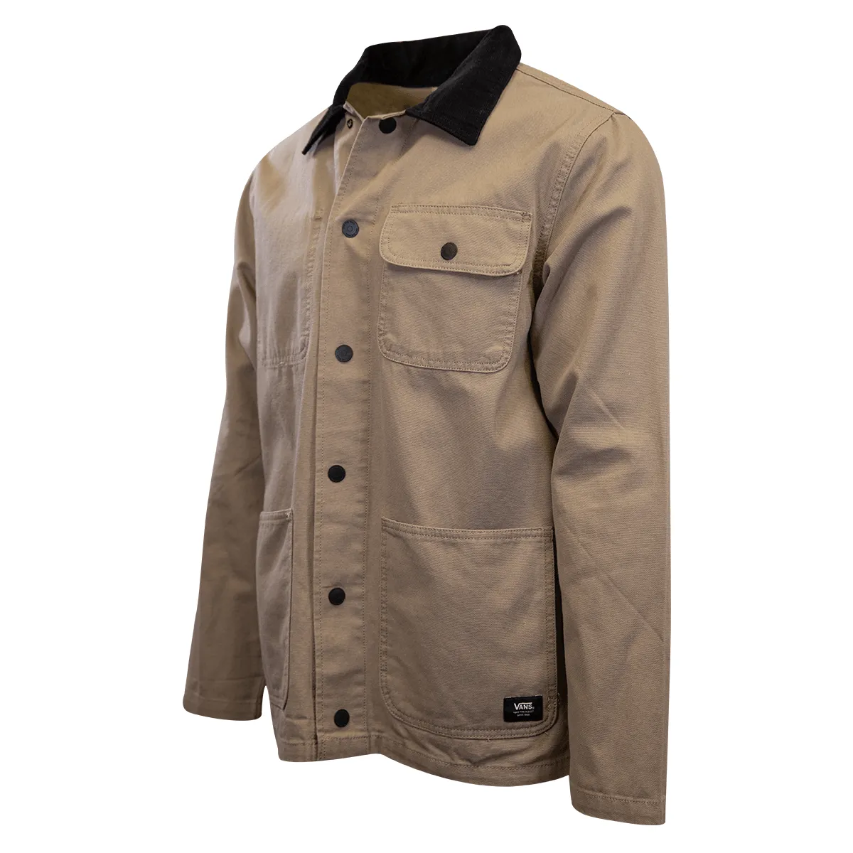 VANS Men's Military Khaki Drill Chore Snap On Button Coat (S01)