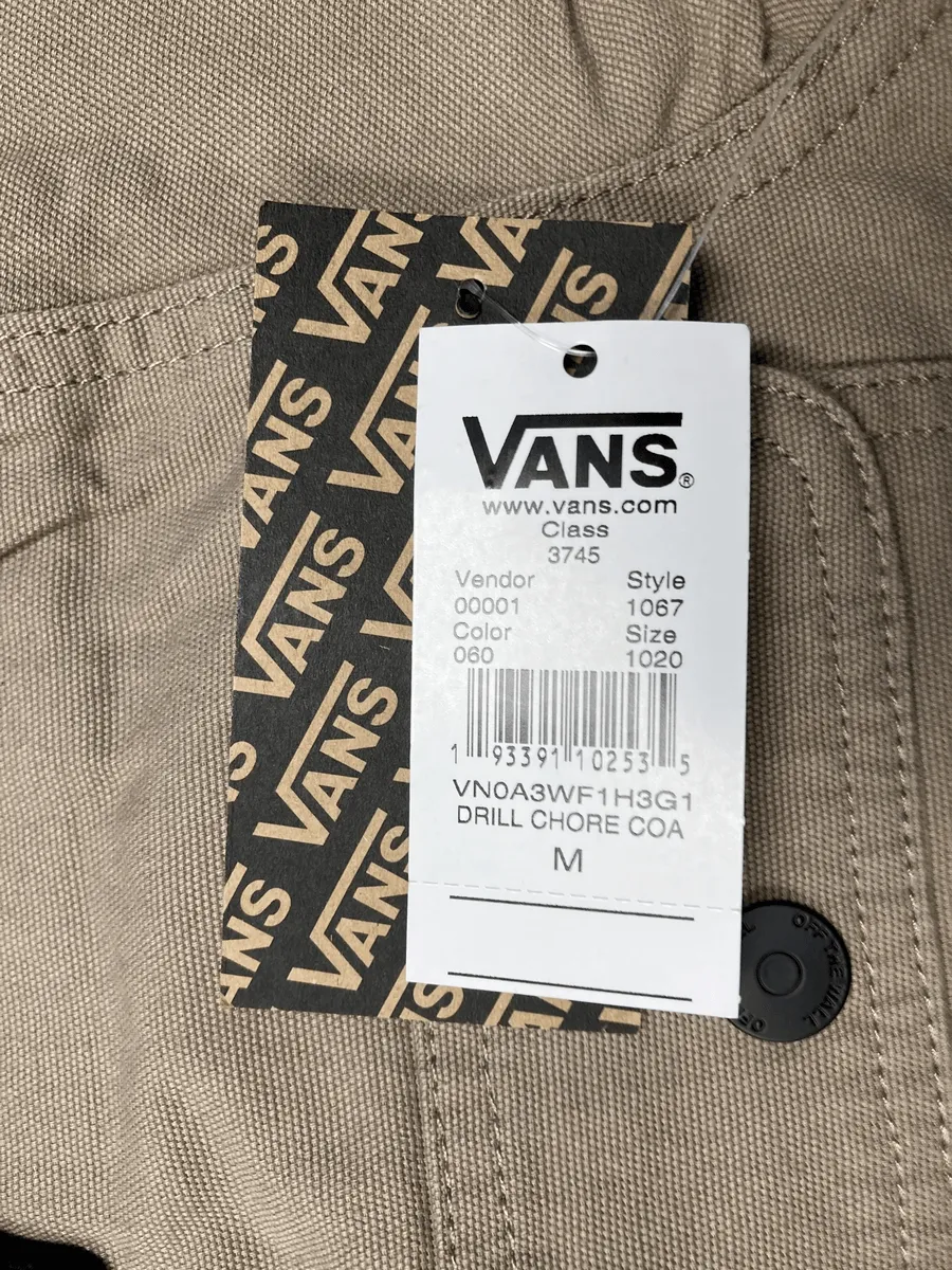 VANS Men's Military Khaki Drill Chore Snap On Button Coat (S01)