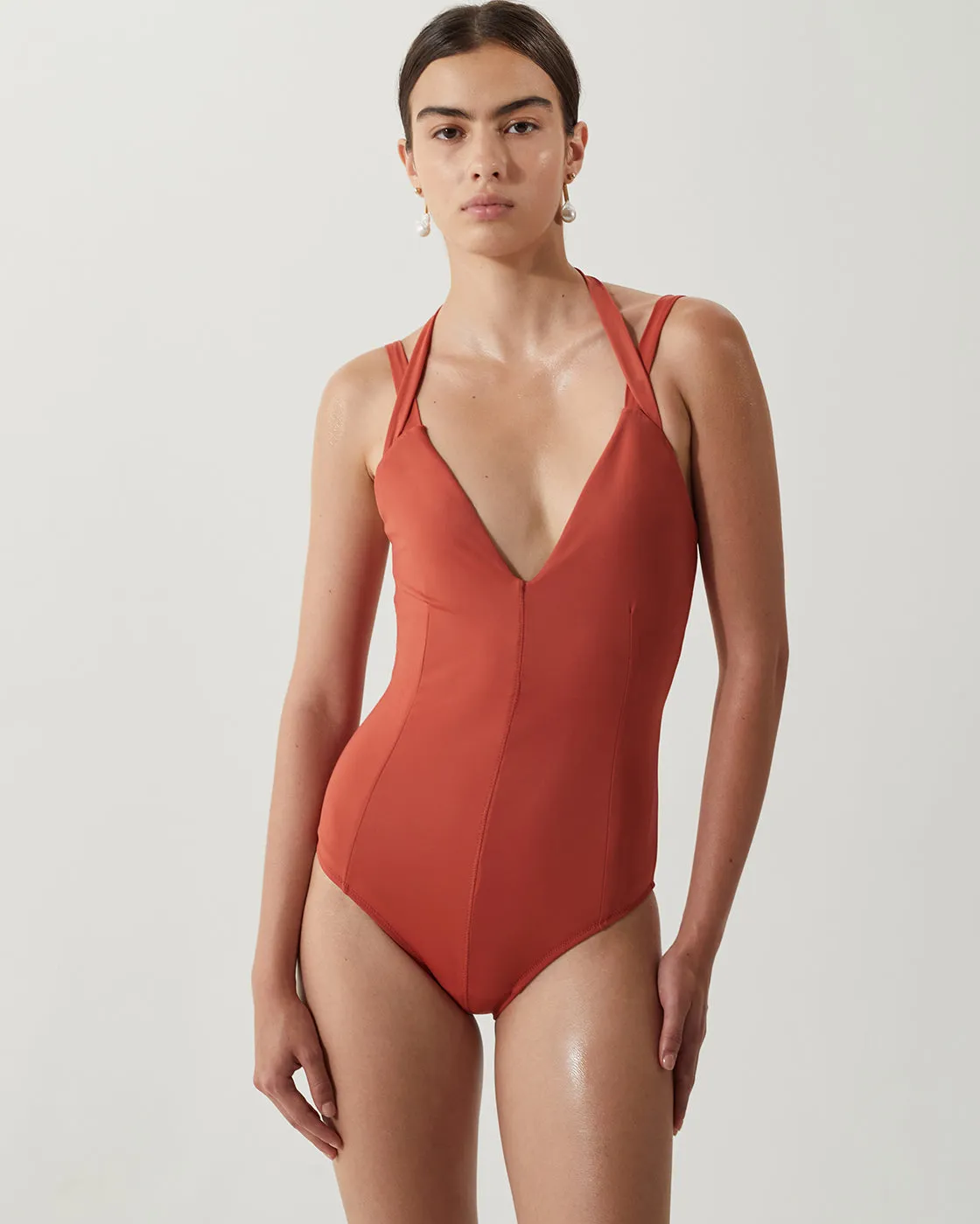 Vaya One-piece Recycled Nylon Rust